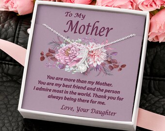 To My Mother Gift Necklace, To Mom From Daughter Message Card Necklace, You Are More Than My Mother Message Card, Mother's Day Gift Ideas