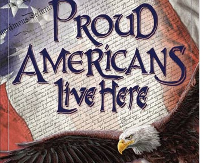 Patriotic Tin Sign/ Proud American Tin Sign/ Proud Americans Live Here Tin Sign/ Man Cave Tin Sign/ Eagle Tin Sign/ B-day Gift Tin Sign