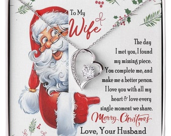 Christmas Gift Necklace for Wife from Husband / You Complete Me Message Card / Christmas Present for Wife