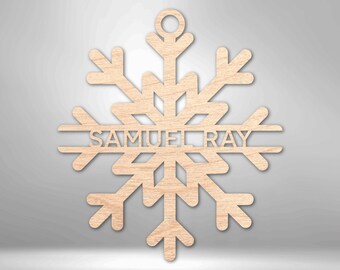 Name Christmas Ornaments, Personalized Name Snowflake, Name Ornament Wood, , Wooden Ornaments, Wood Ornaments, Laser Engraved Ornaments