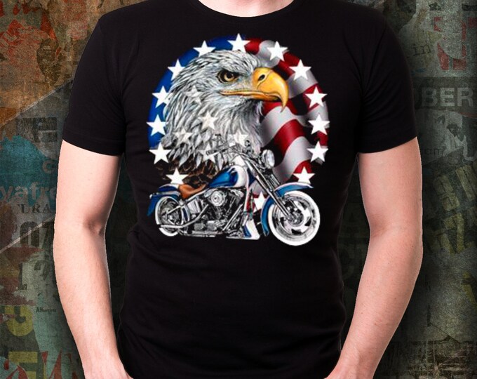 Patriotic T-Shirt/ Stars And Flag Biker Shirt/ Biker Shirts/ Patriotic T- Shirts/ Veteran T-Shirts/ Gifts For Family and Friends