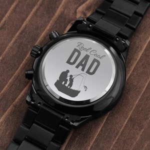 Engraved Watch for Dad, Engraved Chronograph Watch,  Real Cool Dad Watch Design,  Fisherman Gifts, Fathers Day Gift, Dad Birthday Gift