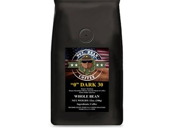 Fresh Roasted Coffee / "0" Dark 30 Blend, Breakfast Blend Medium Roast Coffee /  12oz.. Packaged Coffee / Specialty Small Batch Coffee