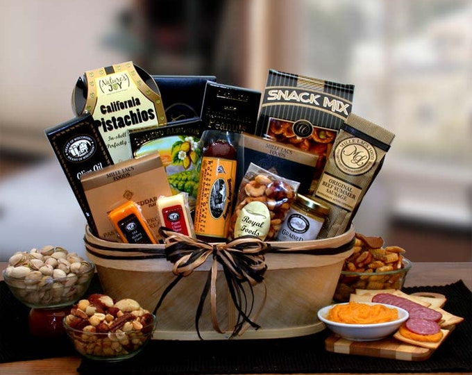 Gourmet Gift Baskets Gourmet Nut & Sausage Gift Basket Holiday Gift Baskets Corporate Gifts New Homeowner Gifts