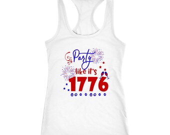 4th of July Shirt Womens 4th of July Tank Top 4th of July Racerback Tank - Next Level Racerback Tank
