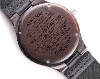 Engraved Watch For Son-Personalized Watch For Son-Watch For Son-Son Watch--Wooden Watches FCG