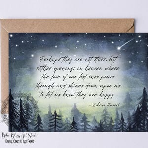 Eskimo Proverb Perhaps They Are Not Stars but Rather Openings in Heaven DIGITAL Sympathy Card Condolences PRINTABLE Card for Grief