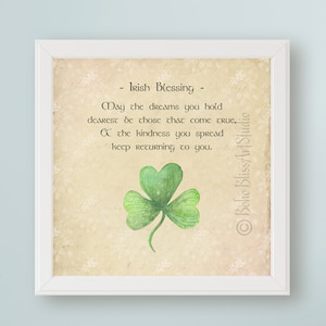 Irish Blessing PRINTABLE Art May the Dreams You Hold Dearest be Those that Come True Ireland Wedding Blessing DIGITAL Wall Art Irish Gift