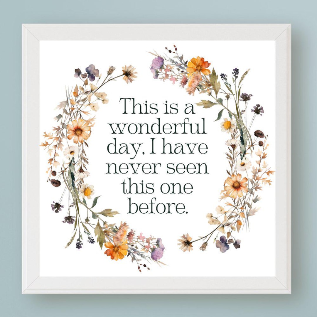 Maya Angelou Quote This is a Wonderful Day, I Have Never Seen This One ...