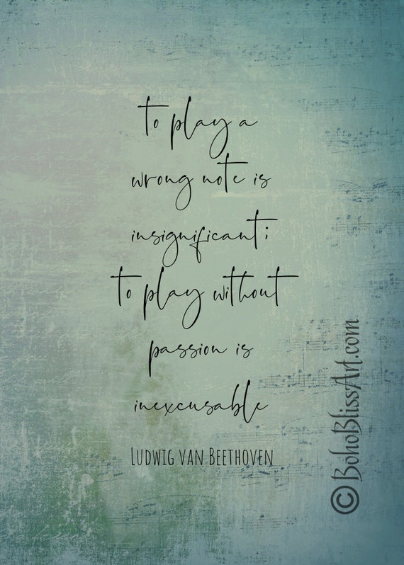 Ludwig Van Beethoven Citation Jouer Une Mauvaise Note Est Etsy