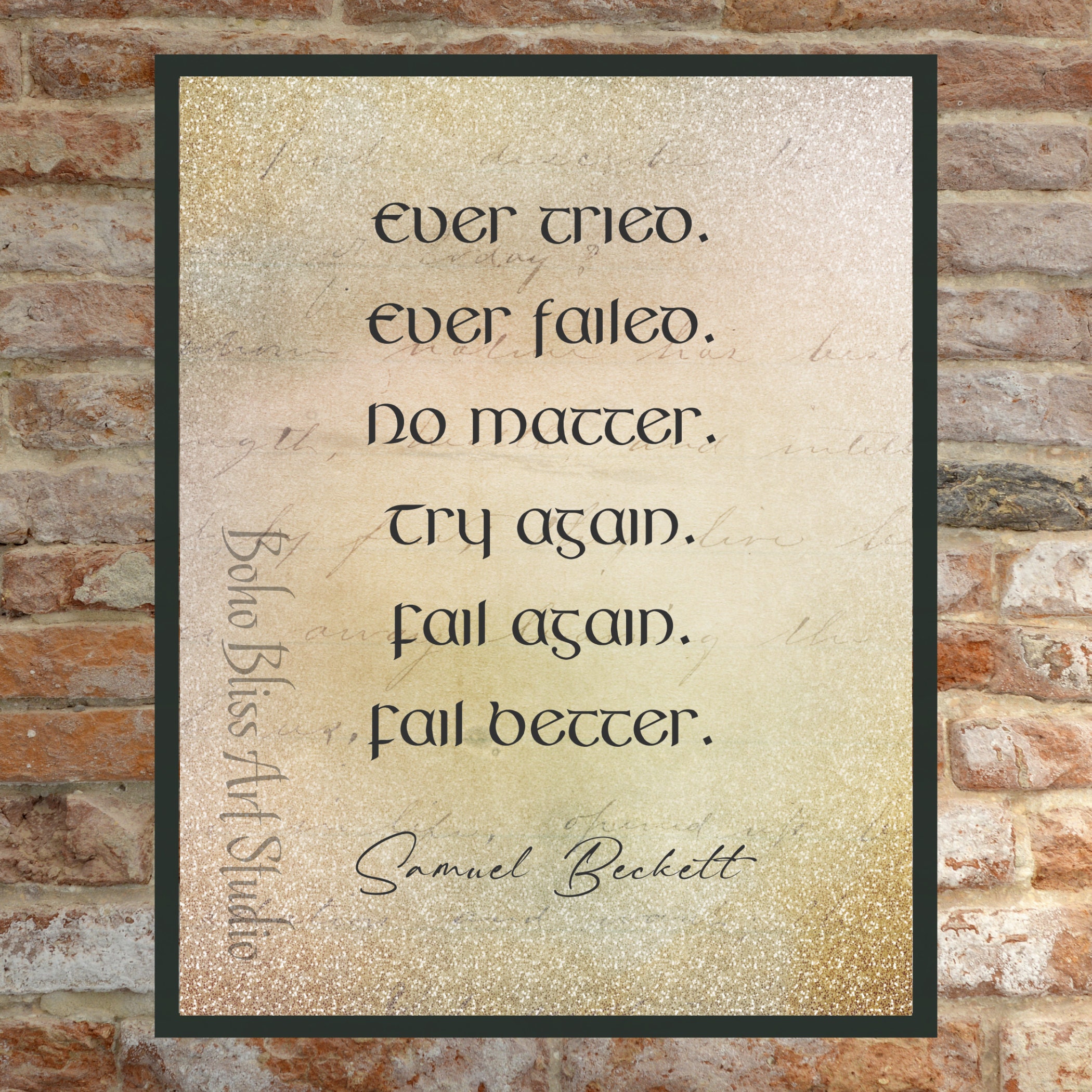 Citation De Samuel Beckett Jamais Essaye Jamais Echoue Etsy France