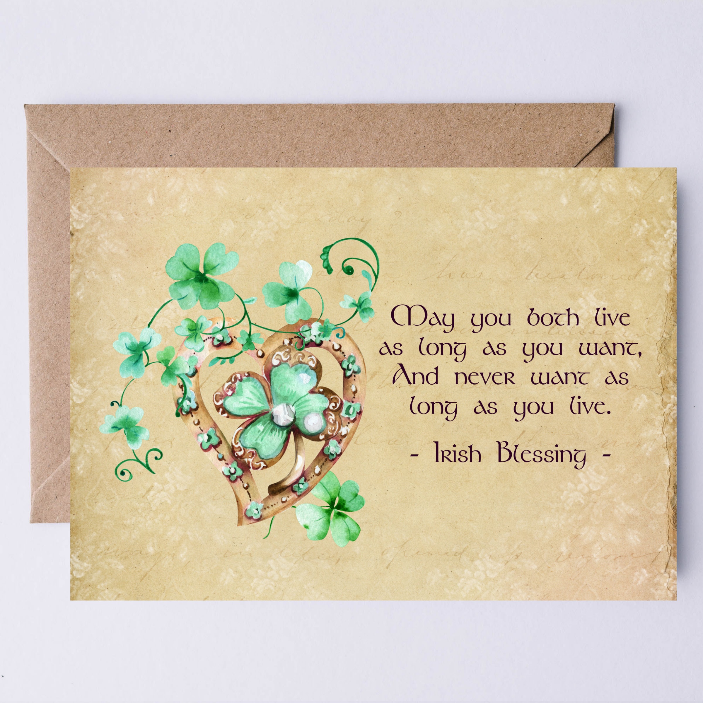 Irish Blessing Printable Wedding Card: May you both live as | Etsy
