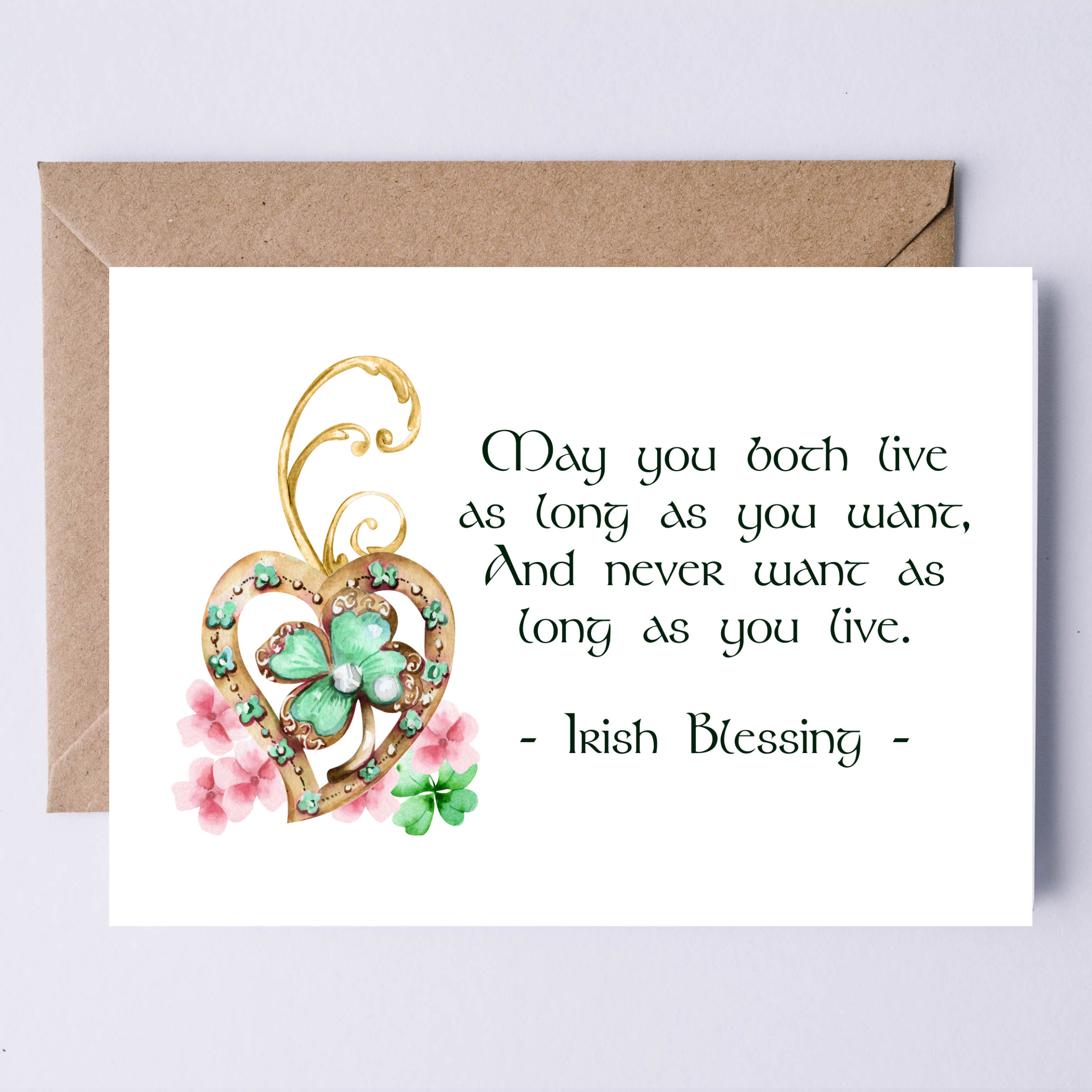 Irish Blessing Printable Wedding Card May You Both Live as Etsy Ireland