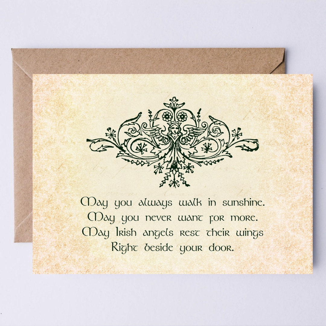 Irish Blessing Printable Wedding Card: May You Always Walk in - Etsy