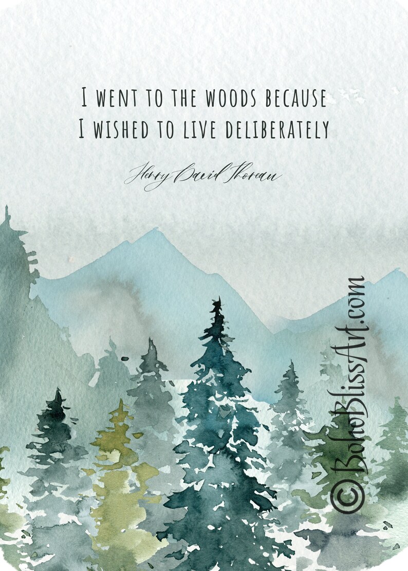 Henry David Thoreau Quote: I went to the woods because I | Etsy