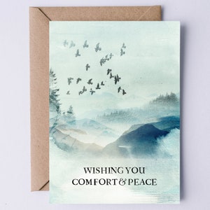 Carte de condoléances - Carte numérique | Je vous souhaite confort et paix | Carte Nature pour la perte d’un ami ou d’un être cher