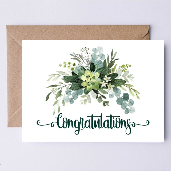DIGITAL CARD Congratulations Printable Wedding Card - Etsy
