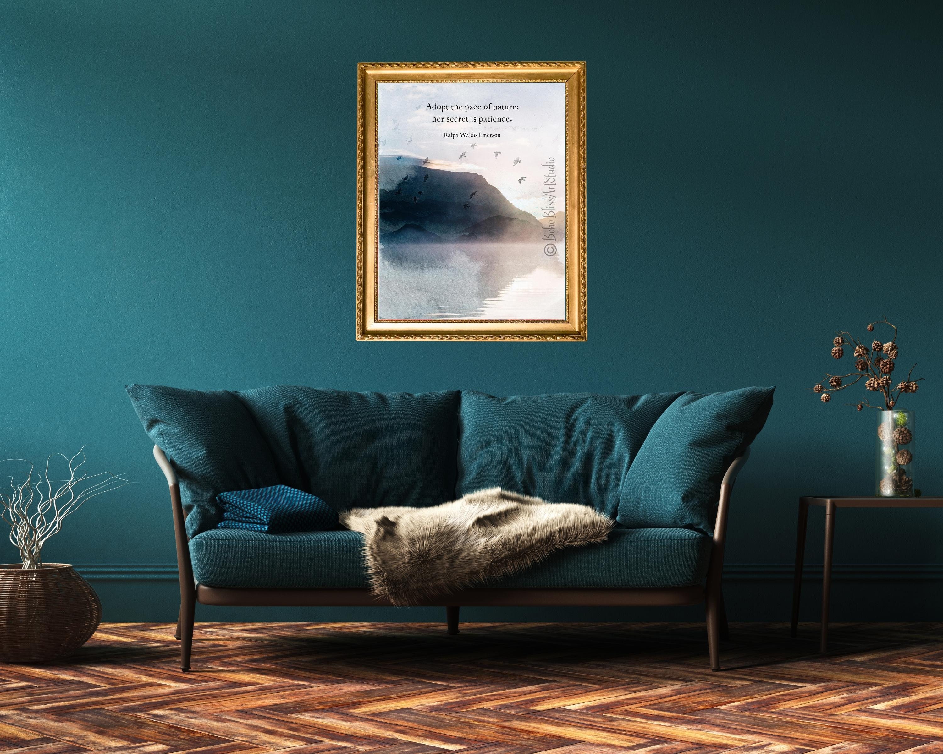 Ralph Waldo Emerson Quote Printable Art Adopt the Pace of Nature: Her ...