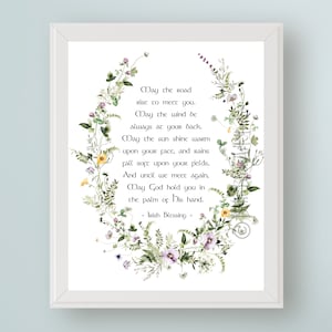 May the Road Rise to Meet You Digital Ireland Art Print - Irish Wedding Blessing Gift Ireland Wall Art Instant Download