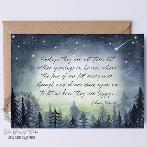 Inuit Proverb Perhaps They Are Not Stars but Rather Openings in Heaven Digital Sympathy Card Condolences Printable Card for Grief