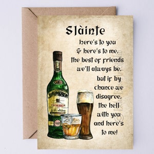 CARTE NUMÉRIQUE Toast irlandais Voici à vous et voici pour moi les meilleurs amis que nous serons toujours.  Carte de vœux irlandaise