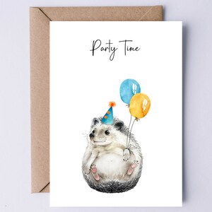 Digitale uitnodigingskaart - Afdrukbare uitnodiging voor feest - Hedgehog Card Verjaardag Afstuderen Pensioen Betrokkenheid Nieuwe baan Promotiekaart