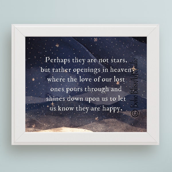 Perhaps they are not stars but rather openings in heaven... PRINTABLE ART Memorial Digital Wall Art Sympathy Alter Art Remembrance