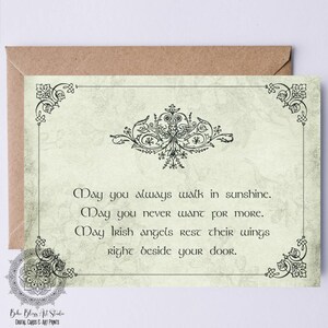 Biglietto di nozze irlandese Benedizione irlandese CARTA DIGITALE Possa tu camminare sempre al sole Irlanda STAMPABILE Biglietto di compleanno Nuova casa Biglietto di anniversario