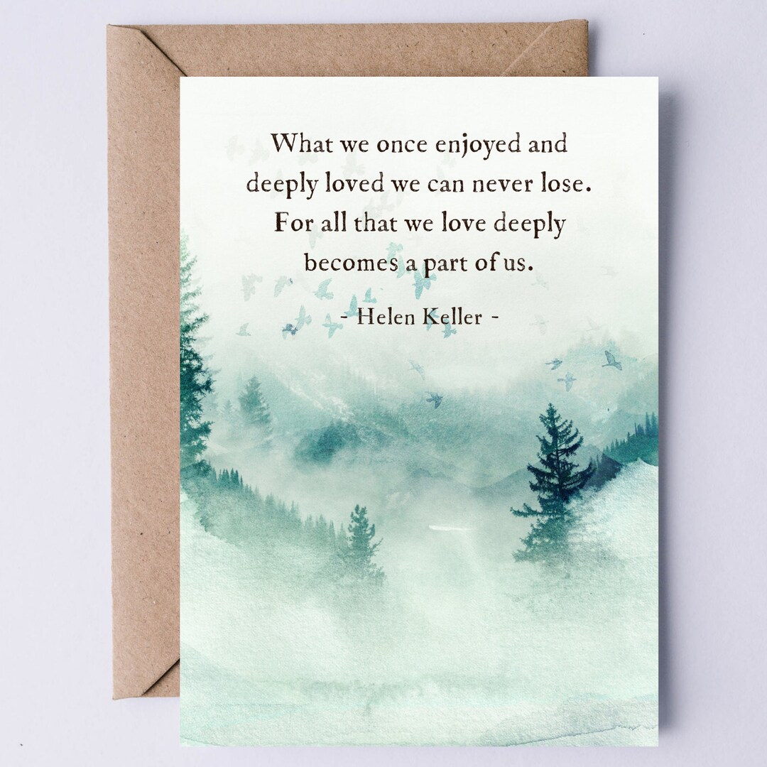 Printable Sympathy Card Helen Keller Quote What We Once - Etsy