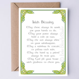 Irish Blessing May There Always Be Work for Your Hands to Do DIGITAL Card Irish Wedding Card Ireland Blessing PRINTABLE Card