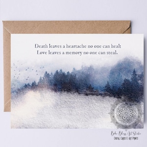Carte NUMÉRIQUE de sympathie irlandaise La mort laisse un chagrin que personne ne peut guérir L'amour laisse un souvenir que personne ne peut voler Carte de condoléances Irlande imprimable