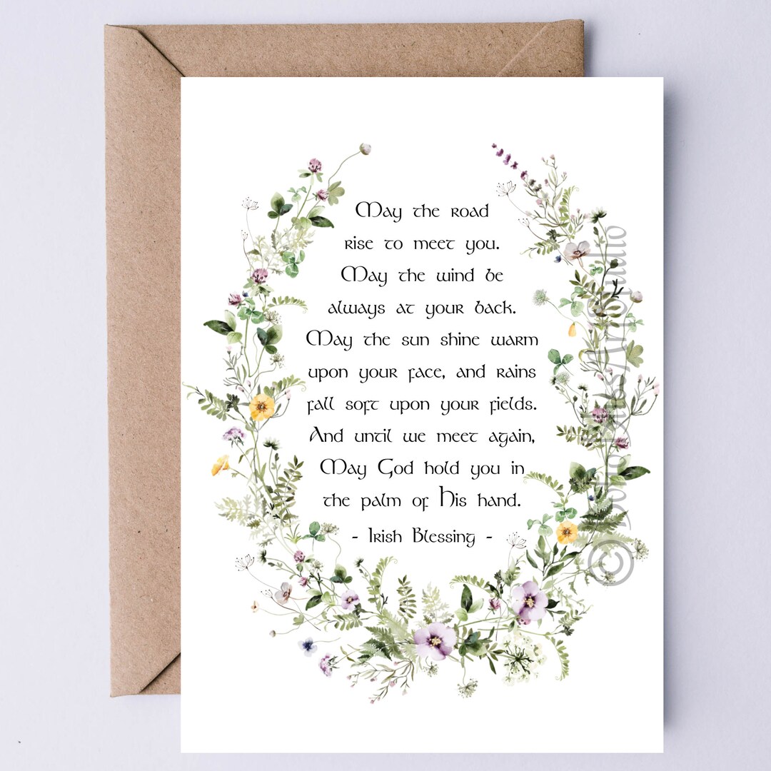 Irish Blessing May the Road Rise to Meet You PRINTABLE Card Irish Wedding Blessing DIGITAL Card ...