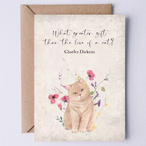 Katze Beileidskarte | Karte zum Ausdrucken für den Verlust einer Katze | Gibt es ein größeres Geschenk als die Liebe einer Katze? Buff Kätzchen Kunstwerk