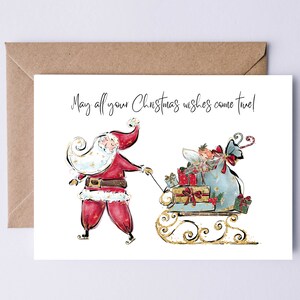 Tarjeta de Navidad de Hadas / Tarjeta de Navidad Digital / ¡Que todos tus deseos navideños se hagan realidad! Tarjeta del solsticio de invierno imprimible