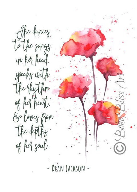 Dean Jackson Quote She Dances To The Songs In Her Head Etsy