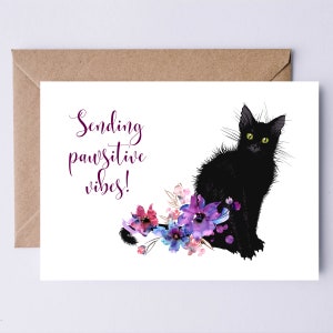 Cartão Digital Get Well - Enviando Vibrações Pawsitivas - Notecard para Apoio Emocional, Simpatia, Divórcio, Perda de Emprego, Recuperação de Dependências