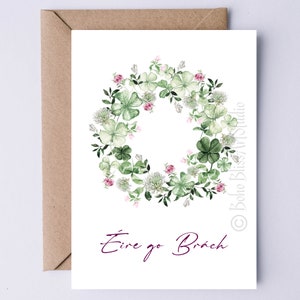 DIGITALE KAART Eire go Brach - Ierland voor altijd - Afdrukbare St. Patrick's Day Card - Ierse wenskaart - Ierland Notecard