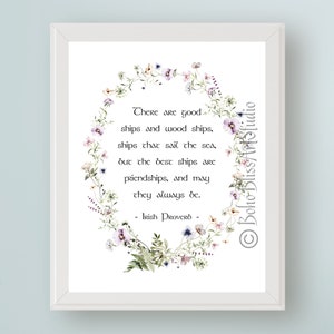Irish Toast PRINTABLE Art There Are Good Ships & Wood Ships... Ireland Toast DIGITAL Art Print Mother&#39;s Day Birthday Wedding Gift
