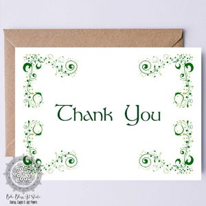 Ierse DIGITALE KAART Ierland AFDRUKBARE Bedankkaart Shamrock Gratitude Card Instant Download