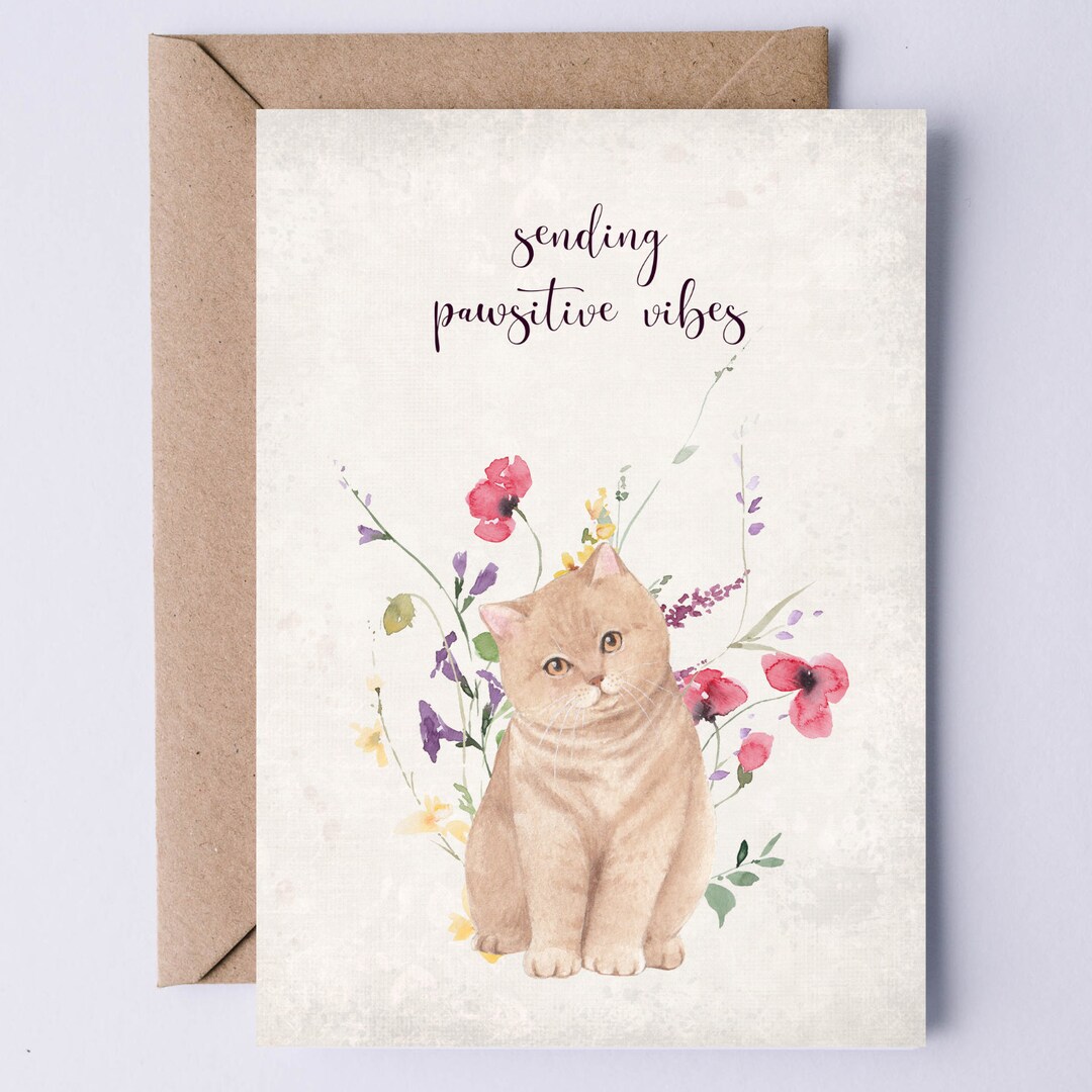 PRINTABLE Sympathy Card Digital Cat Card for Emotional Support ...