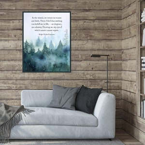 Ralph Waldo Emerson Quote Printable Wall Art in the Woods We Return to ...