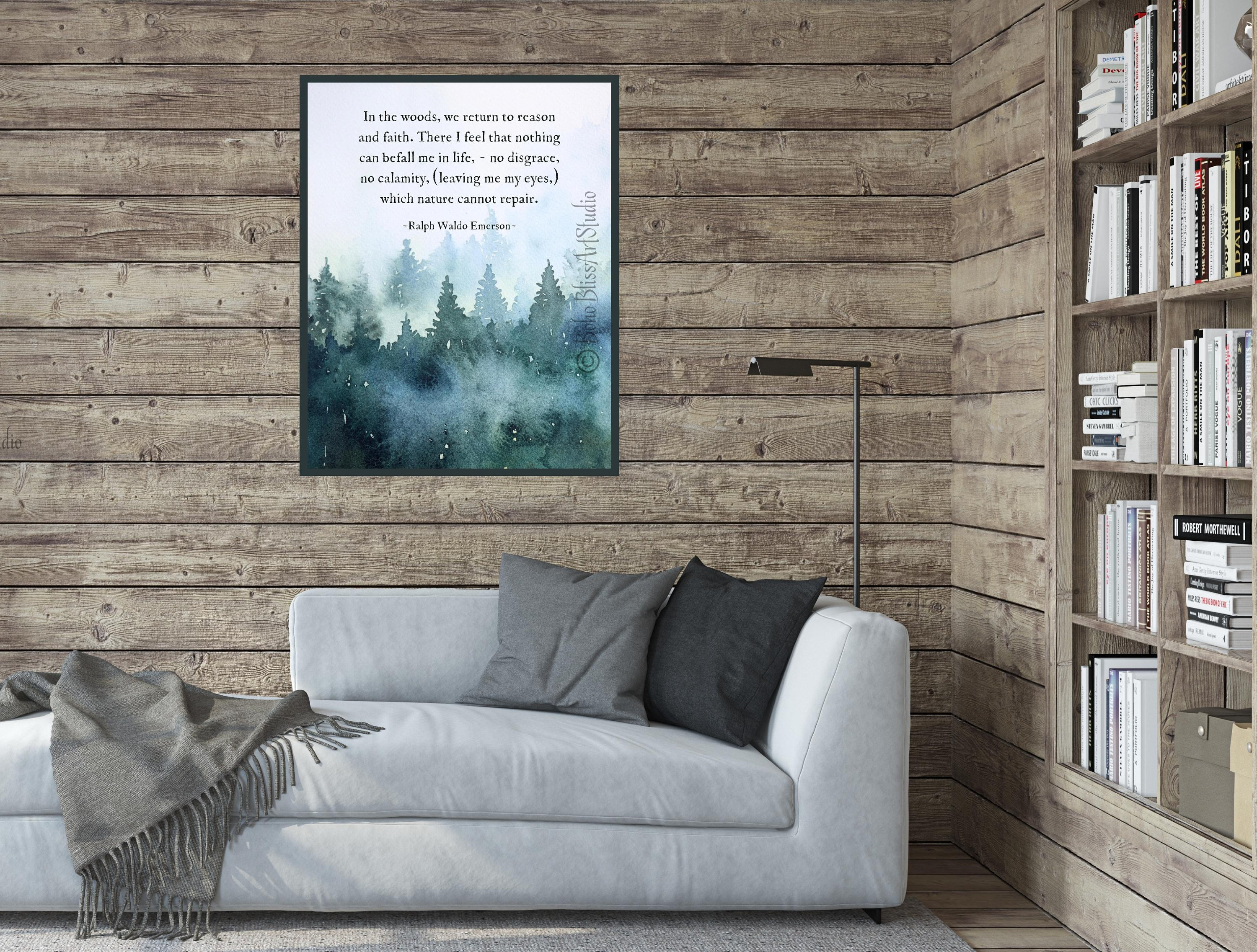 Ralph Waldo Emerson Quote Printable Wall Art in the Woods We Return to ...