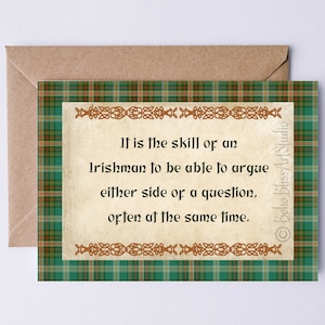 Carte imprimable Humour irlandais C'est le talent de l'Irlandais Funny Ireland Card Carte d'anniversaire numérique pour lui père frère mari