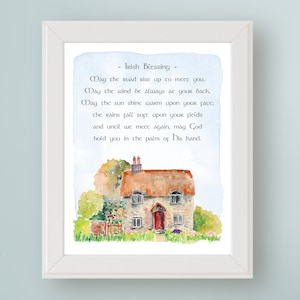 Irish Blessing PRINTABLE Wall Art May the road rise to meet you. May the wind be always at your back. Ireland Blessing DIGITAL Art Print