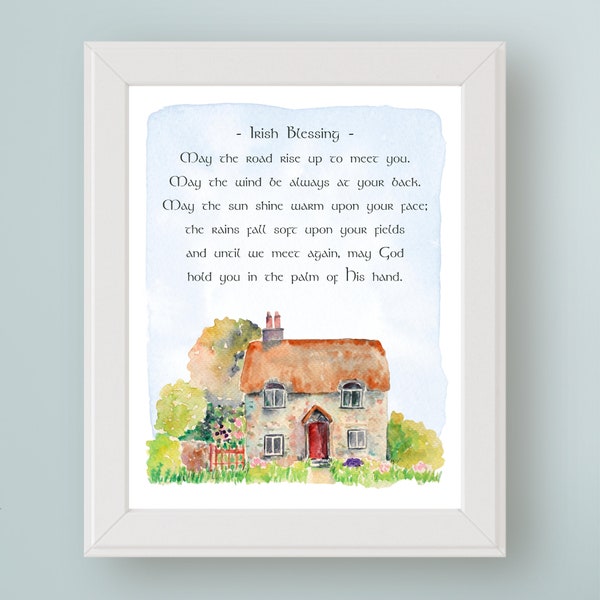 Irish Blessing Printable Wall Art: May the road rise up to meet you. May the wind be always at your back. Ireland Lover Wedding Gift