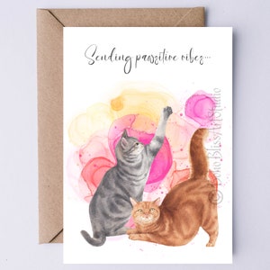Cat Get Well DIGITALE Karte - Katzenkarte Emotionale Unterstützung Sympathie Scheiden Heilung Energie Job Verlust Sucht Genesung - Senden Pawsitive Vibes