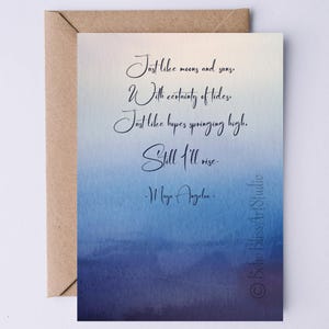 Tout comme les lunes et les soleils... Je me lèverai toujours Maya Angelou Citation Carte IMPRIMABLE Carte d'autonomisation pour son divorce Récupération Soutien affectif