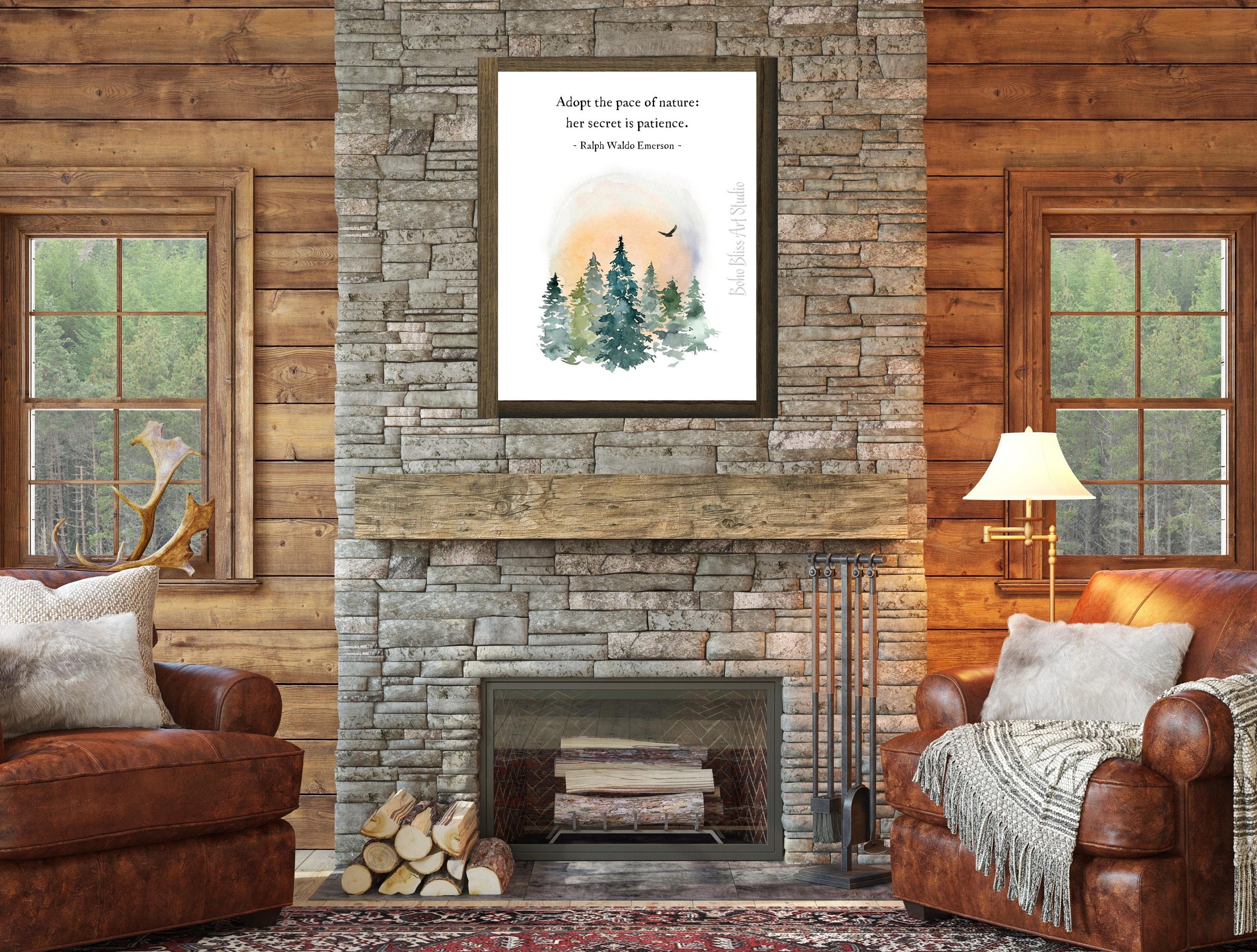 Ralph Waldo Emerson Quote Printable Wall Art | Adopt the Pace of Nature ...