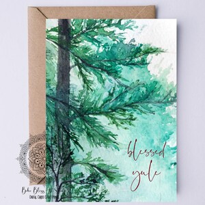Blessed Yule DIGITALE Karte - Winter-Sonnenwende DRUCKBARE Karte Natur Weihnachtskarte zum Drucken Sofort-Download