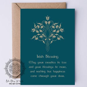 Benedizione irlandese Possano i tuoi problemi essere meno e le tue benedizioni essere più DIGITALE Biglietto d'auguri per matrimonio in Irlanda Compleanno Anniversario Festa della mamma